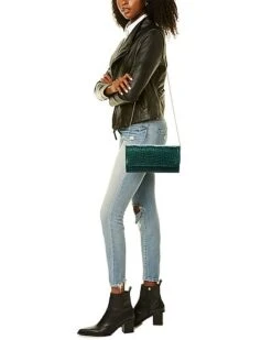 Lucie Croc-Embossed Leather Clutch Women -Luxe Shoulder Bags Sales Store 1160410883 RLLD 4