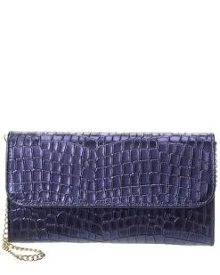 Terina Croc-Embossed Leather Clutch Women