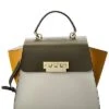 Eartha Top Handle Colorblocked Leather Shoulder Bag Women