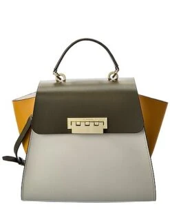 Eartha Top Handle Colorblocked Leather Shoulder Bag Women