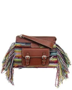 Chloé Edith Cashmere & Leather Clutch Women