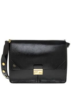 FENDI Kan U Leather Shoulder Bag Women
