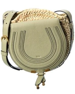 Chloé Marcie Raffia & Leather Basket Crossbody Women