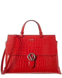 By Mario Valentino Olimpia Croc-Embossed Leather Satchel Women