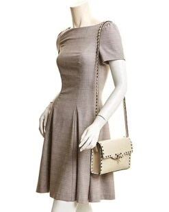 Valentino Rockstud Small Grainy Leather Crossbody Women -Luxe Shoulder Bags Sales Store 1160492575 RLLD 3