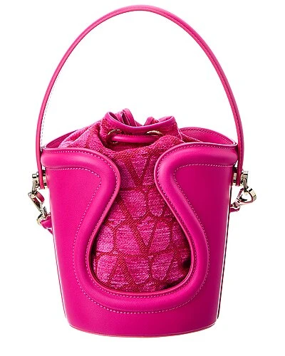 Valentino La Cinquieme Toile Iconographe Canvas & Leather Bucket Bag Women 2 Valentino La Cinquieme Toile Iconographe Canvas & Leather Bucket Bag Women - Image 2