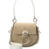 Chloé Tess Small Linen & Leather Shoulder Bag Women