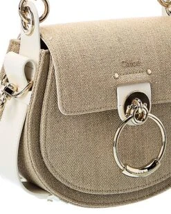Chloé Tess Small Linen & Leather Shoulder Bag Women -Luxe Shoulder Bags Sales Store 1160506369 RLLD 3