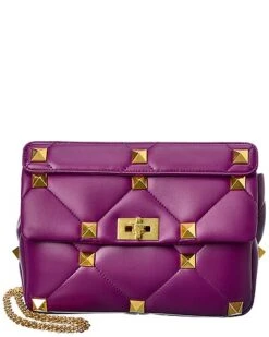 Valentino Roman Stud Large Leather Shoulder Bag Women
