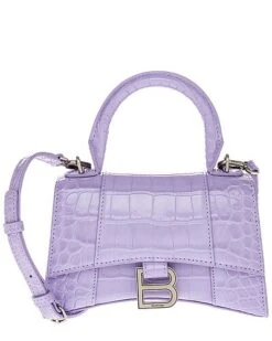 Balenciaga Hourglass XS Croc-Embossed Leather Top Handle Satchel Women