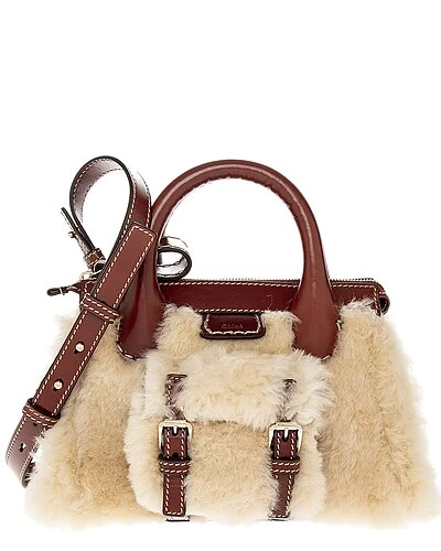 Chloé Edith Mini Bag Shearling & Leather Crossbody Women 1 Chloé Edith Mini Bag Shearling & Leather Crossbody Women