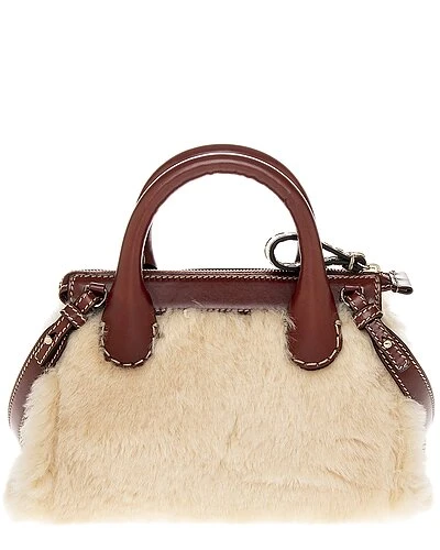 Chloé Edith Mini Bag Shearling & Leather Crossbody Women 2 Chloé Edith Mini Bag Shearling & Leather Crossbody Women - Image 2