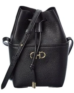 Salvatore Ferragamo Gancini Leather Bucket Bag Women