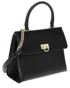 Salvatore Ferragamo Trifolio Small Leather Satchel Women -Luxe Shoulder Bags Sales Store 1160506717 RLLD 3