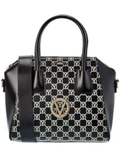 By Mario Valentino Minimi Monogram Leather Satchel Women