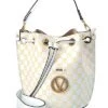 By Mario Valentino Adele Monogram Leather Bucket Bag Women