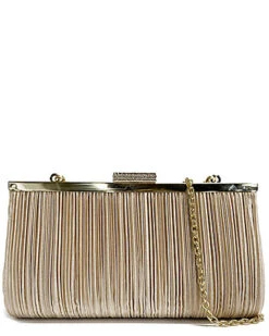 Badgley Mischka Pleated Chain Evening Clutch Women