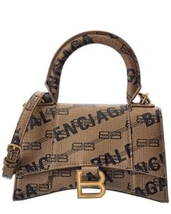 Balenciaga Hourglass XS Coated Canvas Shoulder Bag Women