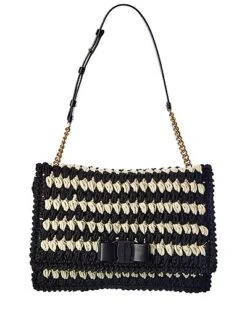 Salvatore Ferragamo Viva Bow Medium Crochet Shoulder Bag Women