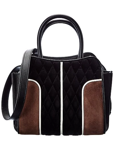 Tod's Sella Mini Velvet & Suede Tote Women 1 Tod's Sella Mini Velvet & Suede Tote Women