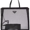 Prada Mesh & Leather Tote Women
