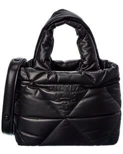Prada Logo Padded Leather Tote Women