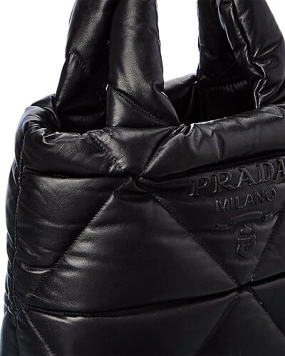 Prada Logo Padded Leather Tote Women 3 Prada Logo Padded Leather Tote Women - Image 3