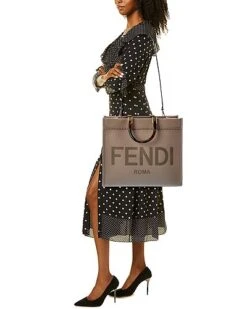 FENDI Sunshine Medium Leather Tote Women 7 FENDI Sunshine Medium Leather Tote Women -Luxe Shoulder Bags Sales Store 1161439003 RLLD 4