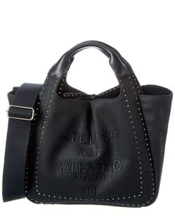 Valentino Atelier Canvas & Leather Tote Women