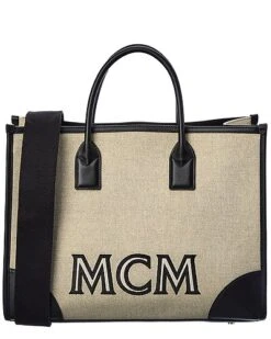 MCM Munchen Large Canvas & Leather Tote Women