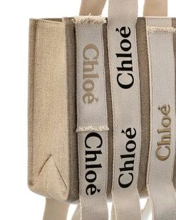 Chloé Woody Medium Canvas & Leather Tote Women -Luxe Shoulder Bags Sales Store 1161485286 RLLD 3