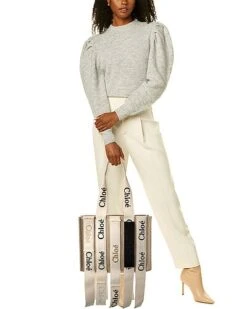 Chloé Woody Medium Canvas & Leather Tote Women -Luxe Shoulder Bags Sales Store 1161485286 RLLD 4