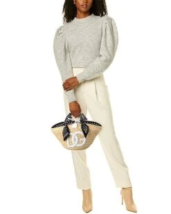 Dolce & Gabbana Kendra Straw & Leather Tote Women -Luxe Shoulder Bags Sales Store 1161485540 RLLD 4