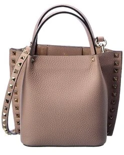 Valentino Rockstud Grainy Leather Tote Women