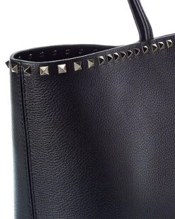Valentino Rockstud Large Grainy Leather Shopper Tote Women -Luxe Shoulder Bags Sales Store 1161523355 RLLD 3