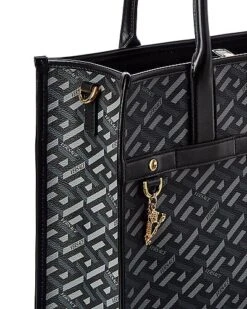 Versace La Greca Signature Coated Canvas & Leather Tote Women -Luxe Shoulder Bags Sales Store 1161527045 RLLD 3