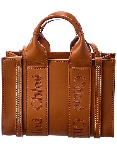 Chloé Woody Mini Leather Tote Women 2 Chloé Woody Mini Leather Tote Women - Image 2