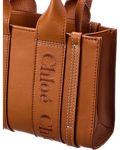 Chloé Woody Mini Leather Tote Women 3 Chloé Woody Mini Leather Tote Women - Image 3