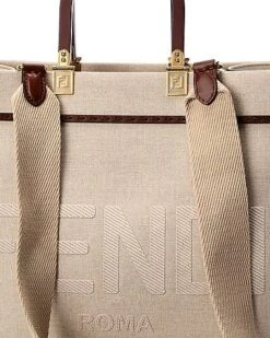 FENDI Sunshine Medium Canvas Tote Women -Luxe Shoulder Bags Sales Store 1161543029 RLLD 3