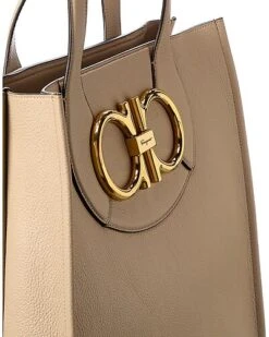 Salvatore Ferragamo Maxi Gancio Leather Tote Women -Luxe Shoulder Bags Sales Store 1161549614 RLLD 3